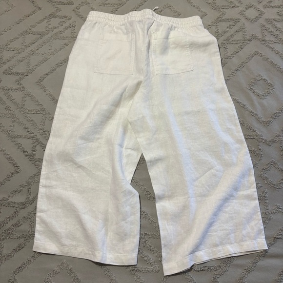 Land’s End White Linen Wide-Leg Pants size XL - Picture 2 of 8